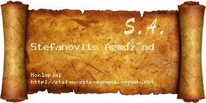 Stefanovits Agmánd névjegykártya